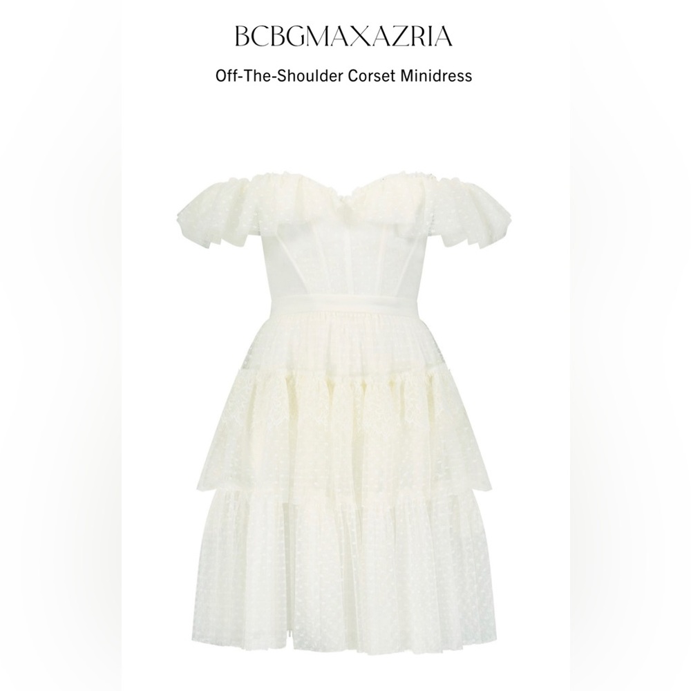 BCBGMAXAZRIA
Off-The-Shoulder Corset Mini Dress